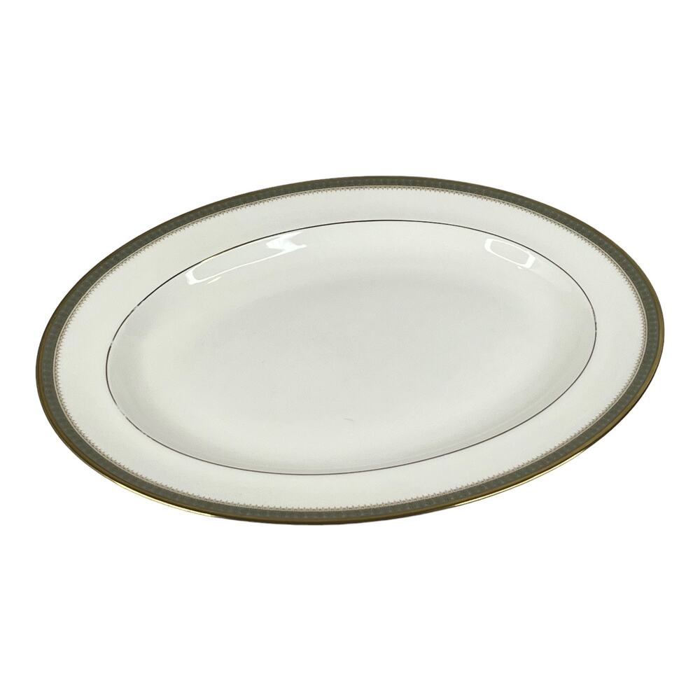 Royal Doulton Serving Platter Oval 13" Lg Plate Clarendon Fine China White Gold